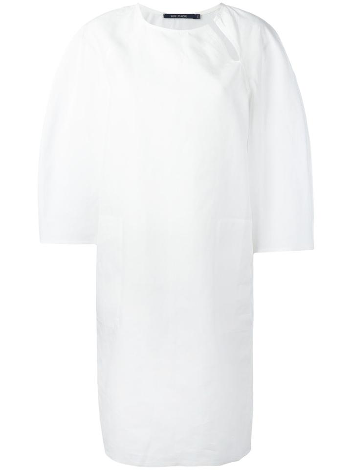 Sofie D'hoore - Three-quarter Sleeve Dress - Women - Cotton - 40, White, Cotton