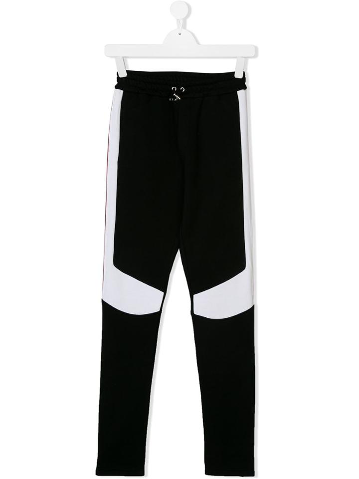 Balmain Kids Teen Panelled Track Trousers - Black