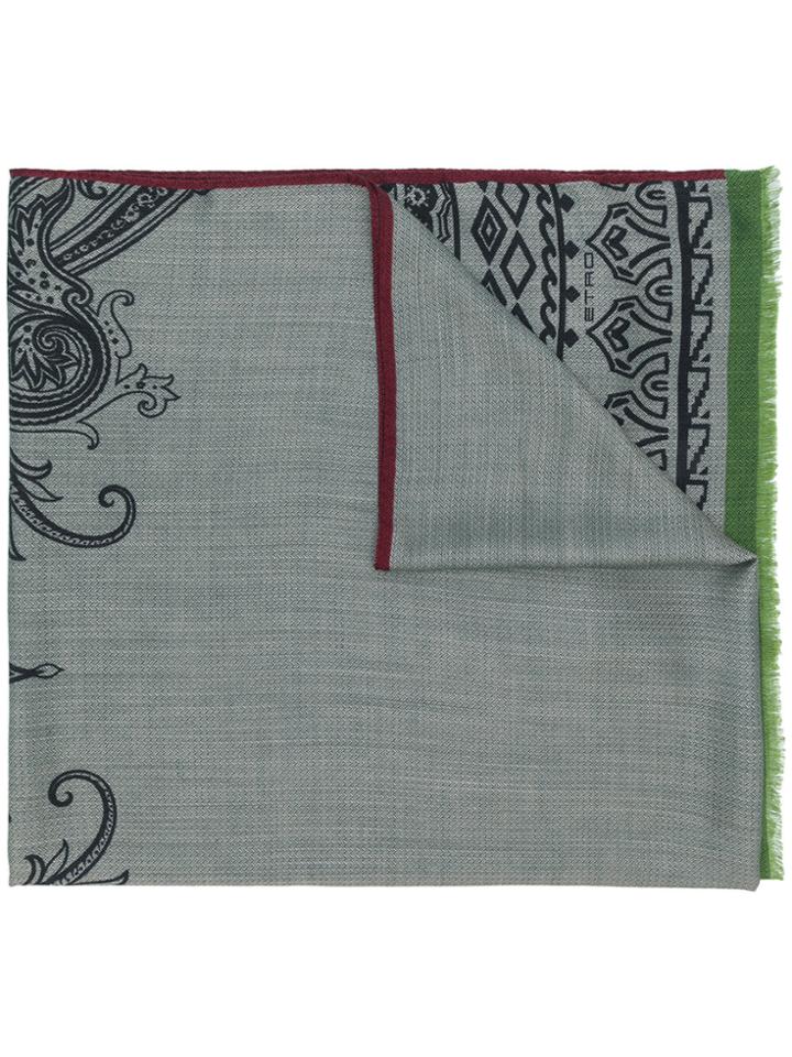 Etro Paisley Print Scarf - Green