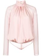 Fleur Du Mal Mock Neck Bodysuit - Pink