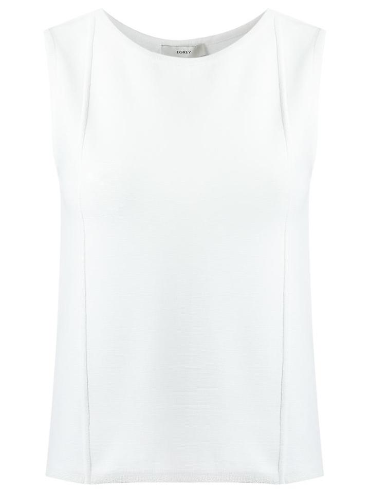 Egrey Round Neck Knit Blouse, Women's, Size: Gg, White, Viscose