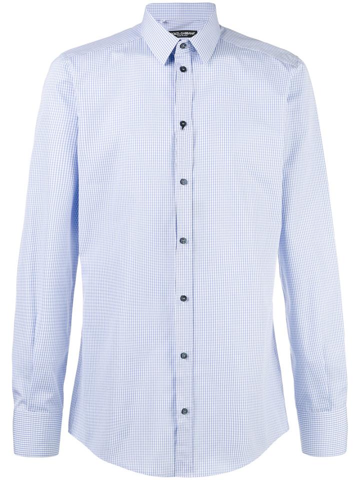 Dolce & Gabbana Button-up Shirt, Men's, Size: 41, Blue, Cotton