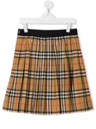 Burberry Kids Teen Pleated Skirt - Brown