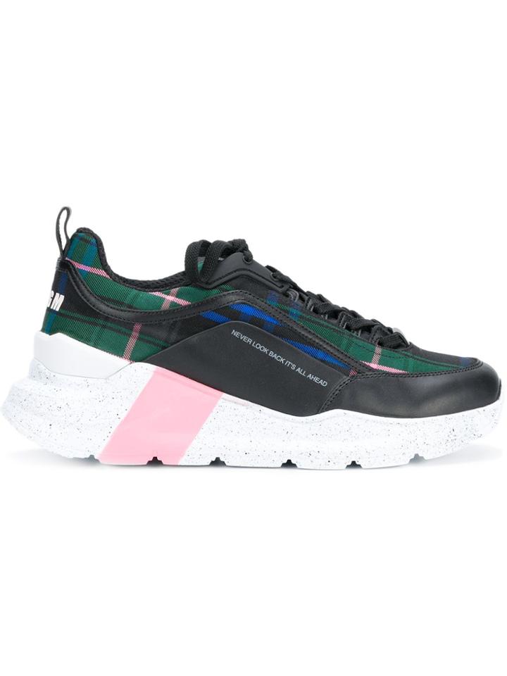 Msgm Lace Up Platform Sneakers - Black
