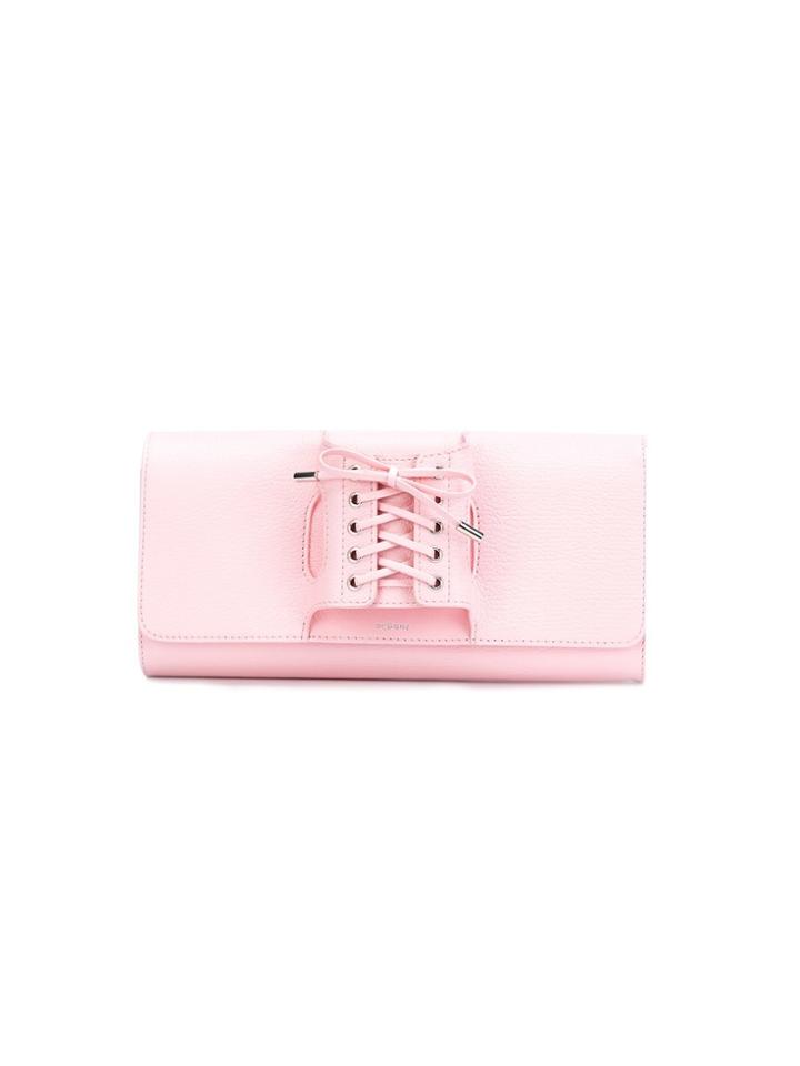 Perrin Paris Corset Handle Clutch Bag - Pink & Purple