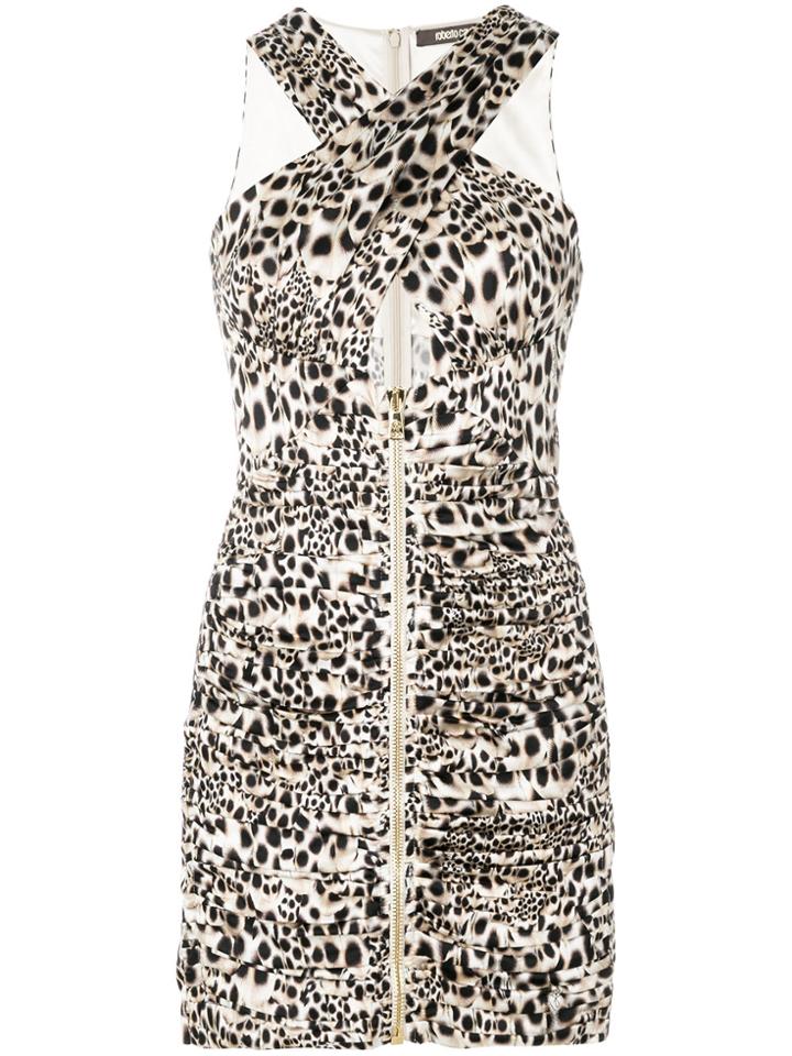 Roberto Cavalli Chukar Print Zipped Dress - Brown