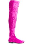 Alberta Ferretti Thigh-length Velvet Boots - Pink & Purple