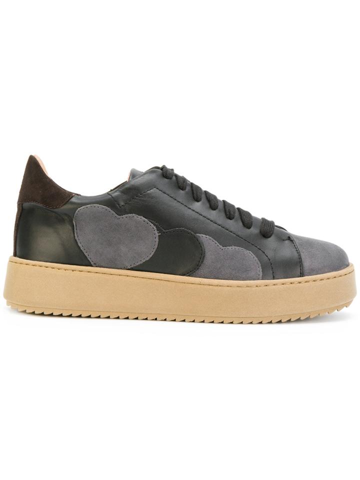 Twin-set Heart Patches Platform Sneakers - Black