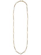 Chanel Vintage Pearl And Chain Necklace - Yellow & Orange