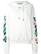 Off-white - Graphic Tulip Print Hoodie - Women - Cotton - Xs, White, Cotton