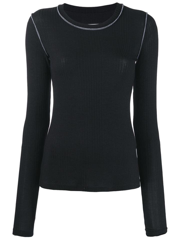 Mm6 Maison Margiela Fitted Jersey Top - Black