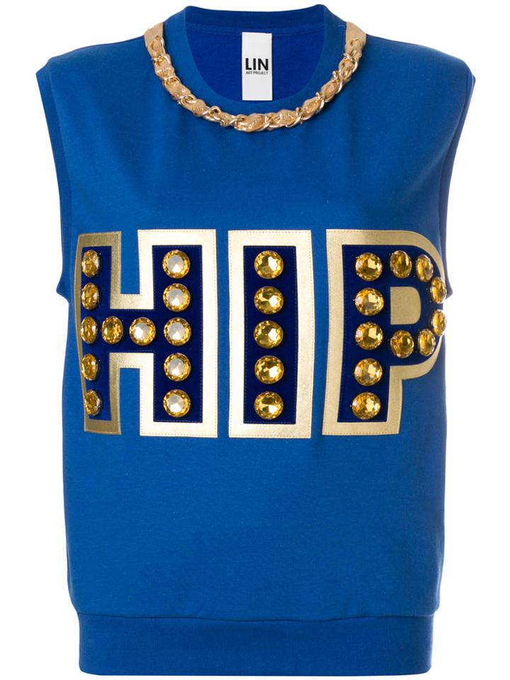 Nil & Mon Embellished Knitted Tank Top - Blue
