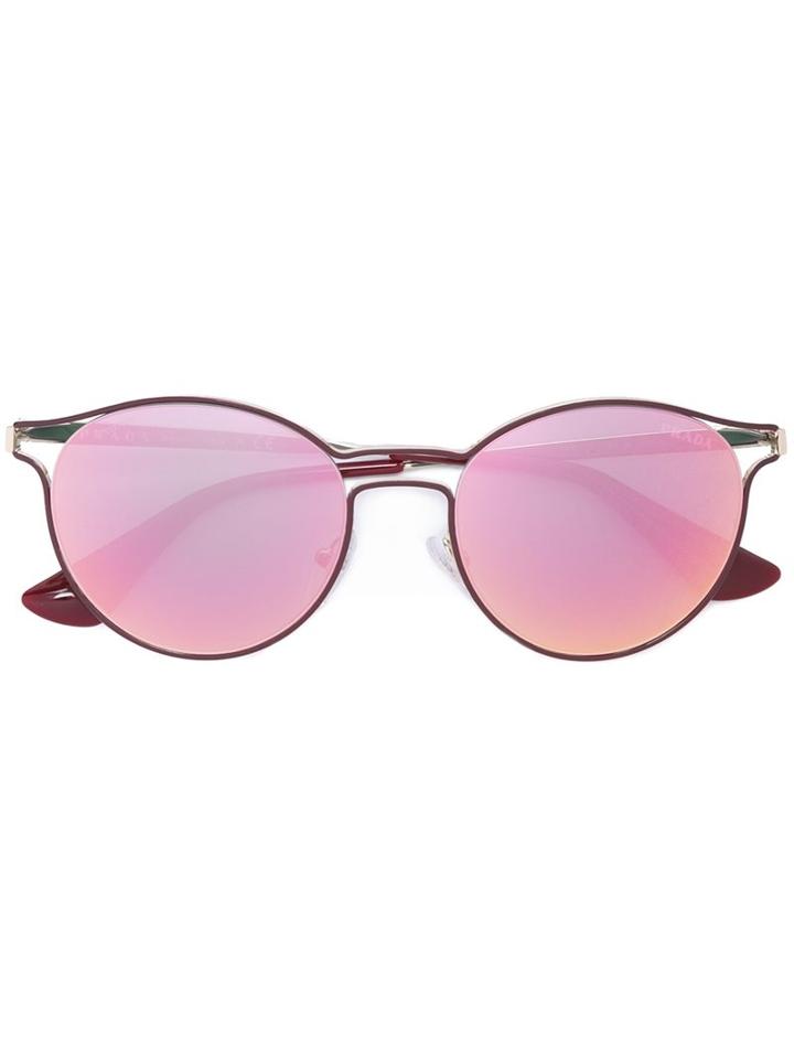 Prada Eyewear Round Framed Sunglasses, Women's, Grey, Acetate/metal (other)
