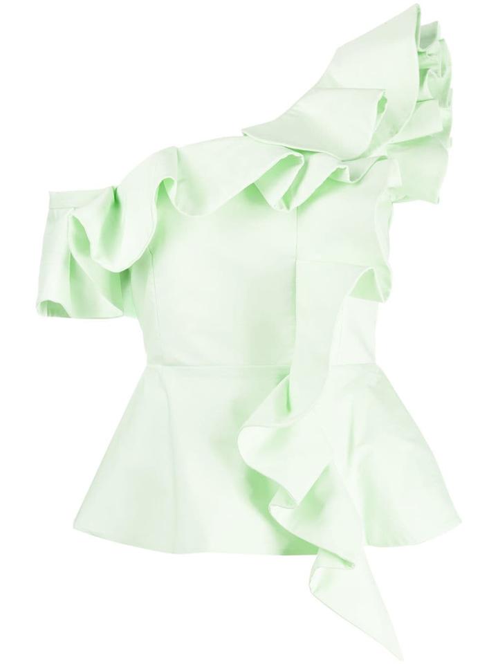 Vivetta Ruffled Peplum Blouse - Green