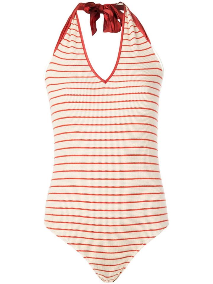 Forte Forte Striped Halterneck Body - Neutrals