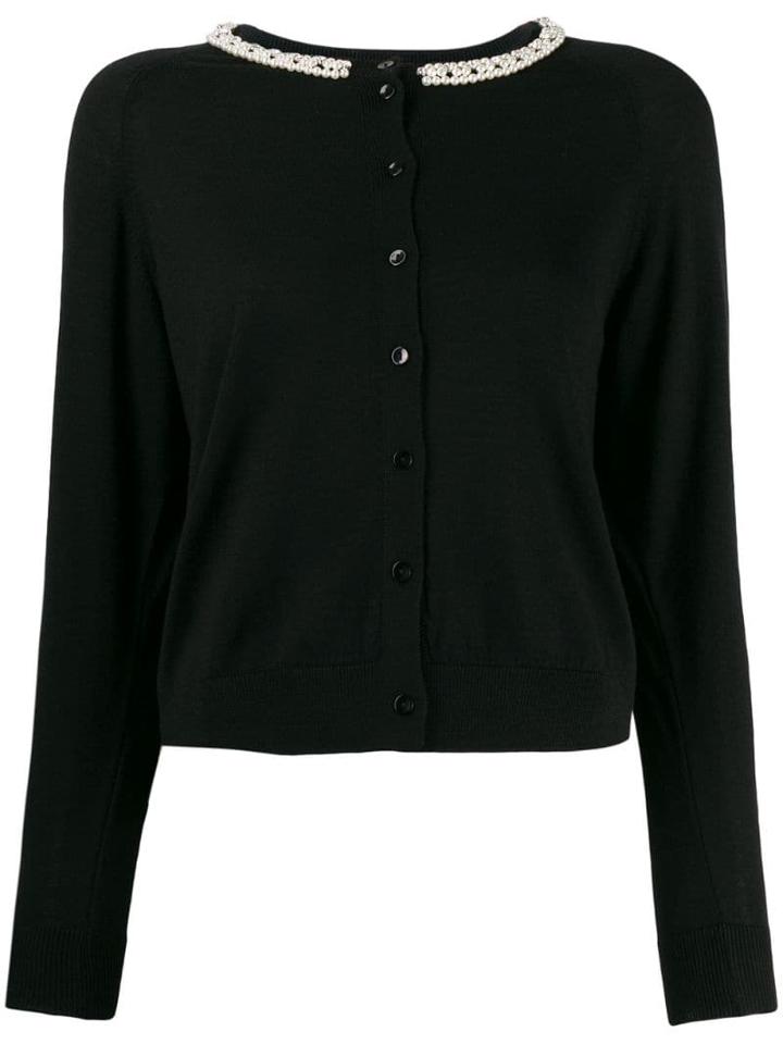 Simone Rocha Pearl Embellished Cardigan - Black