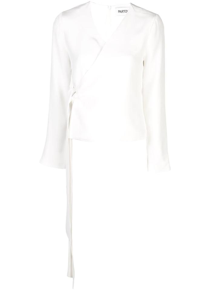 Partow Marquis V-neck Wrap Top - White