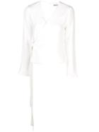 Partow Marquis V-neck Wrap Top - White