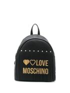 Love Moschino Logo Fringed Backpack - Black