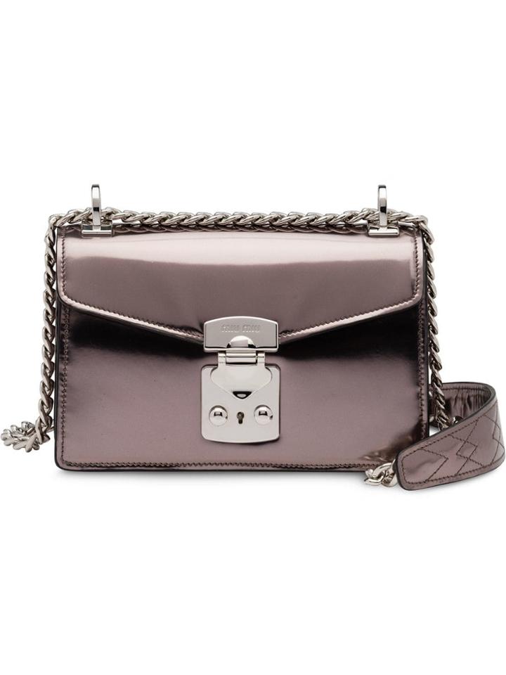 Miu Miu Confidential Cross Body Bag - Grey