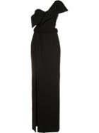Brandon Maxwell Foldover Gown, Women's, Size: 8, Black, Polyester