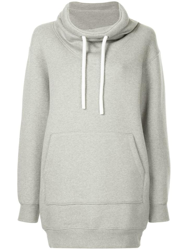 T By Alexander Wang Dense Fleece Hoodie Dress - Grey