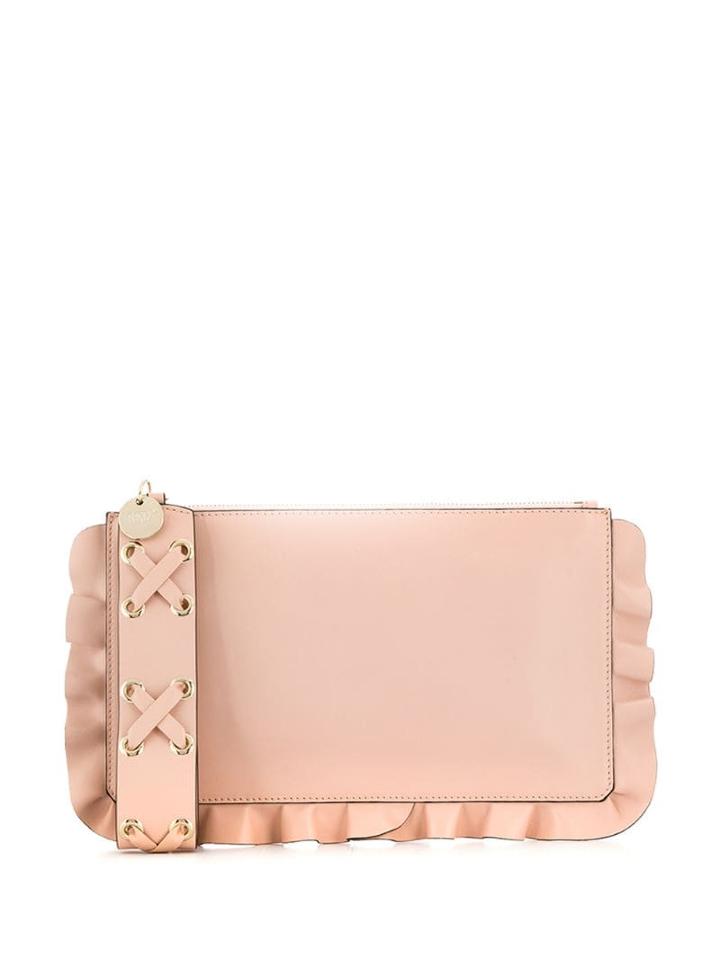 Red Valentino Redvalentino Frill Trim Clutch - Pink