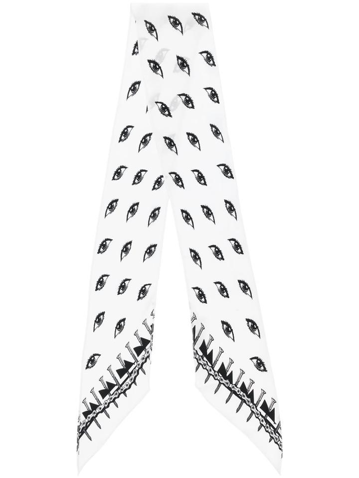 Rockins - Eyes Print Scarf - Women - Silk - One Size, White, Silk