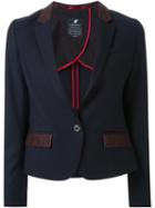Loveless Single Button Blazer, Women's, Size: 34, Blue, Cupro/polyester/rayon