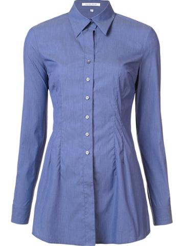 Walter Voulaz Slim-fit Shirt, Women's, Size: 46, Blue, Cotton/polyimide/spandex/elastane