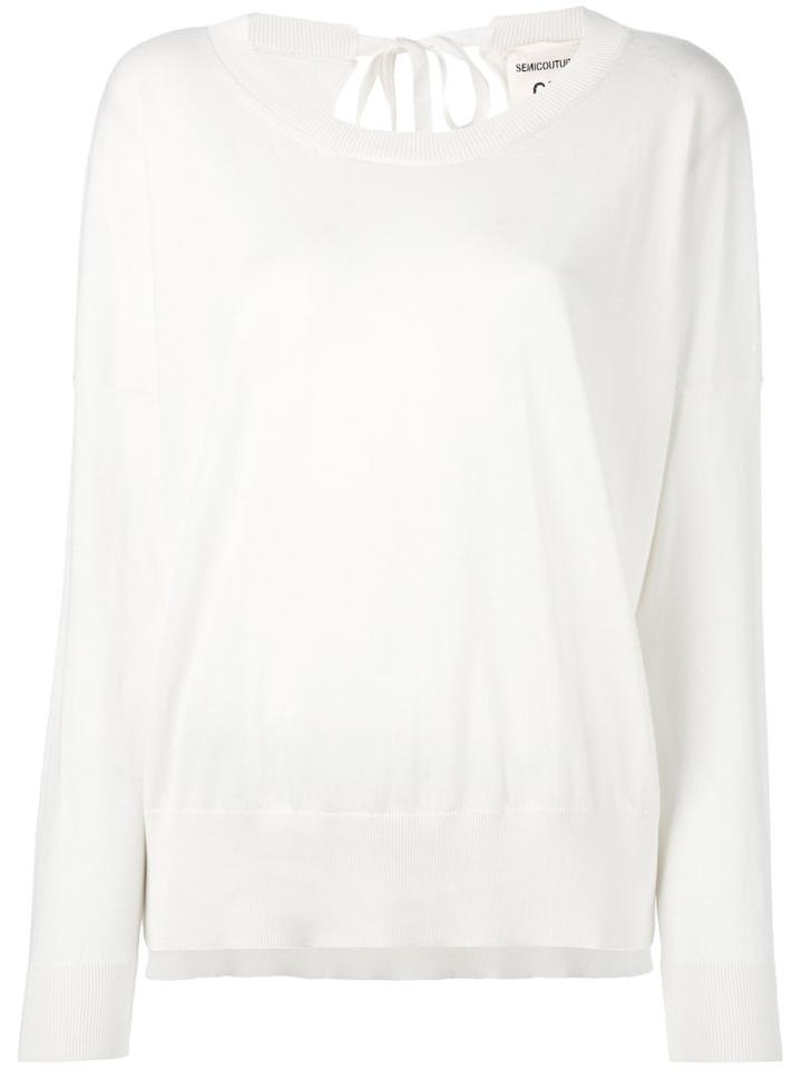 Semicouture - Tie Back Knit - Women - Cotton - M, White, Cotton