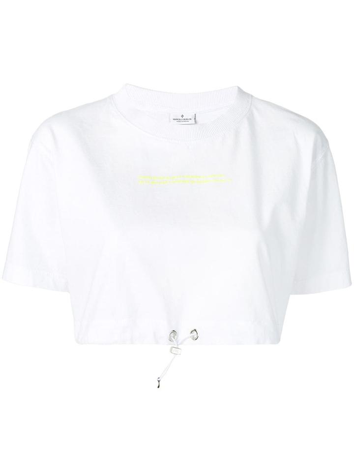 Marcelo Burlon County Of Milan Cropped Drawstring Top - White