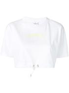 Marcelo Burlon County Of Milan Cropped Drawstring Top - White