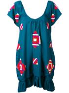 All Things Mochi Scoop Neck Dress, Women's, Size: Medium, Blue, Silk/cotton