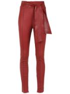 Nk Leather Skinny Trousers - Red