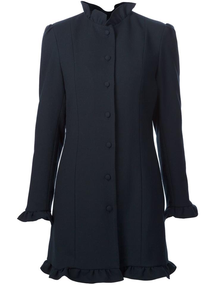 Jw Anderson Frill Trim Coat - Blue