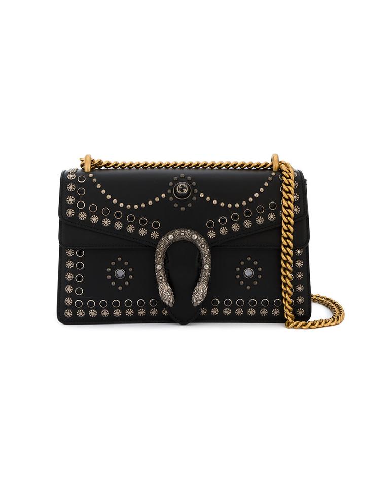 Gucci - Dionysus Studded Shoulder Bag - Women - Leather/pvc/metal - One Size, Black, Leather/pvc/metal
