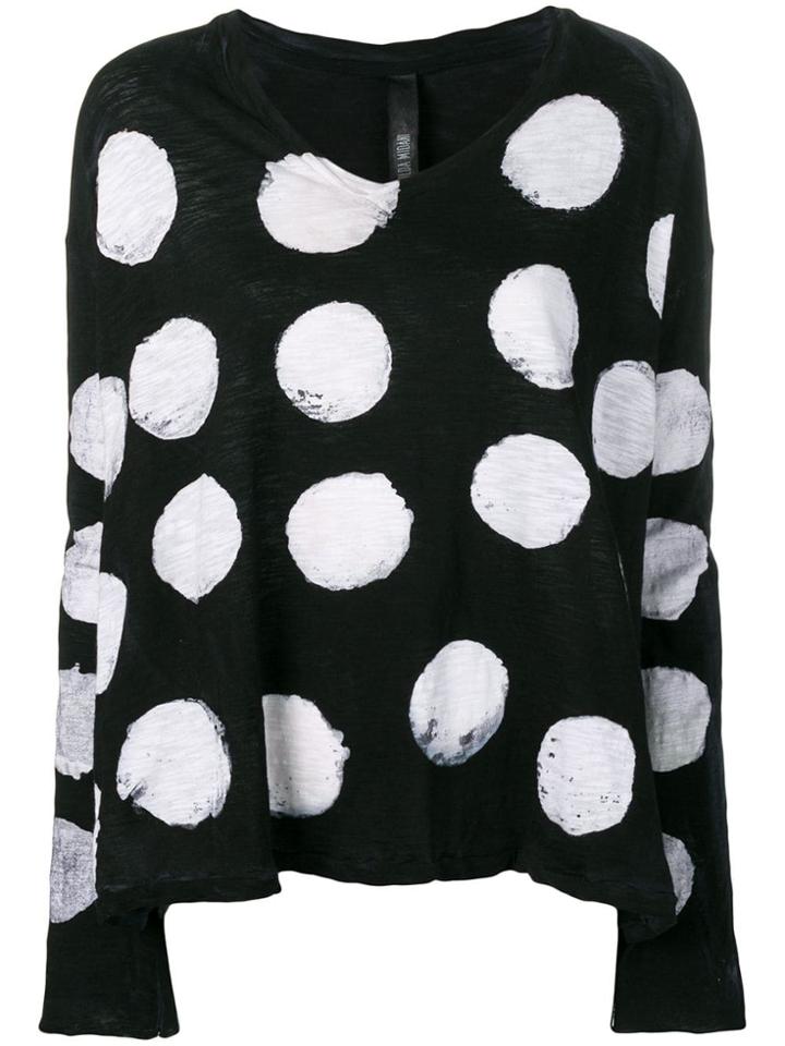 Gilda Midani Large Polka Dot Knit Sweater - White