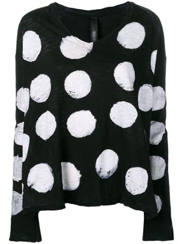 Gilda Midani Large Polka Dot Knit Sweater - White