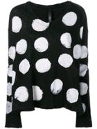 Gilda Midani Large Polka Dot Knit Sweater - White