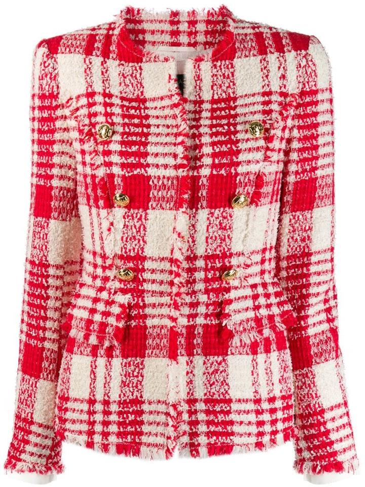 Escada Button-embellished Tweed Jacket - Red