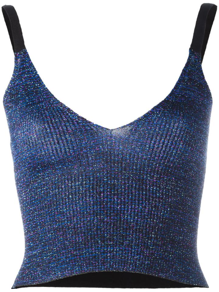 Kenzo - Lurex Cropped Top - Women - Polyester/viscose/metallized Polyester - S, Women's, Grey, Polyester/viscose/metallized Polyester