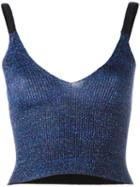 Kenzo - Lurex Cropped Top - Women - Polyester/viscose/metallized Polyester - S, Women's, Grey, Polyester/viscose/metallized Polyester