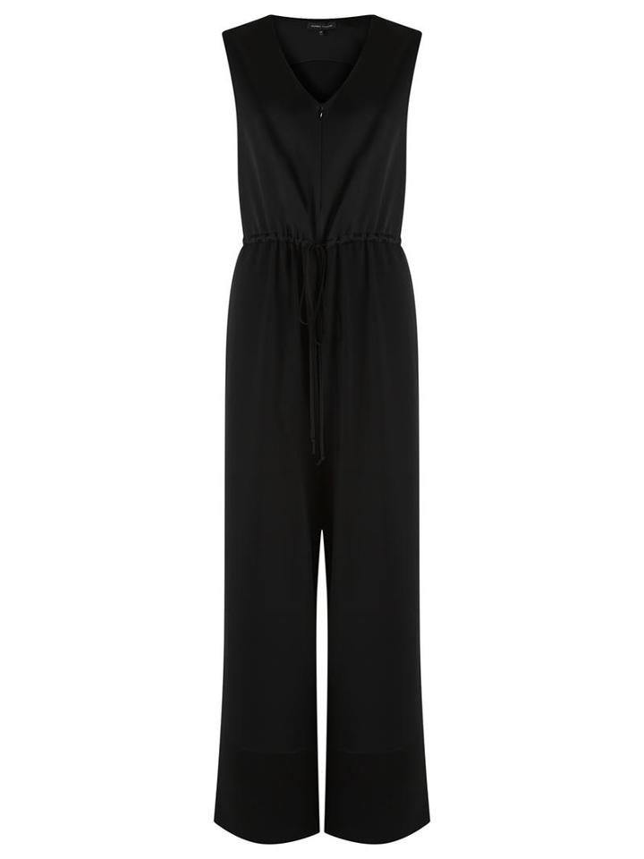 Gloria Coelho V-neck Jumpsuit, Women's, Size: P, Black, Polyester/acetate
