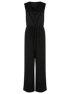 Gloria Coelho V-neck Jumpsuit, Women's, Size: P, Black, Polyester/acetate