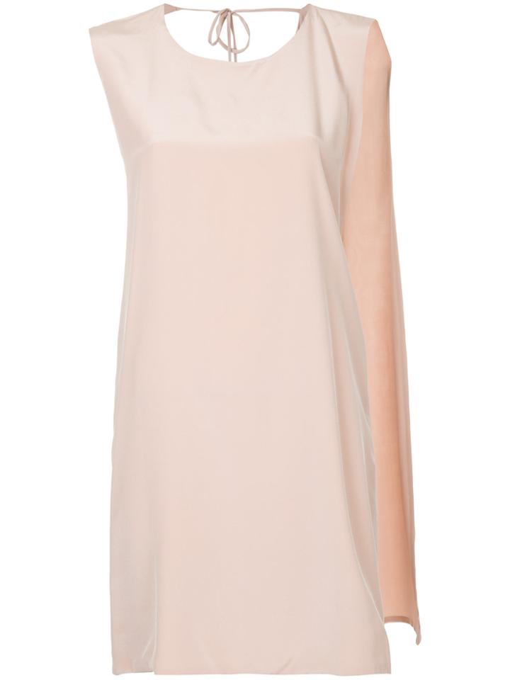 Kacey Devlin Deconstructed Neck Tie Dress - Pink & Purple