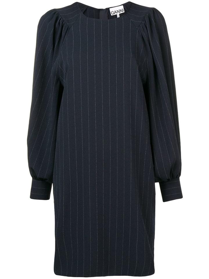 Ganni Pinstriped Mini Dress - Blue