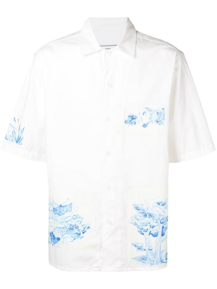 Ami Alexandre Mattiussi Short Sleeve Patch Shirt - White
