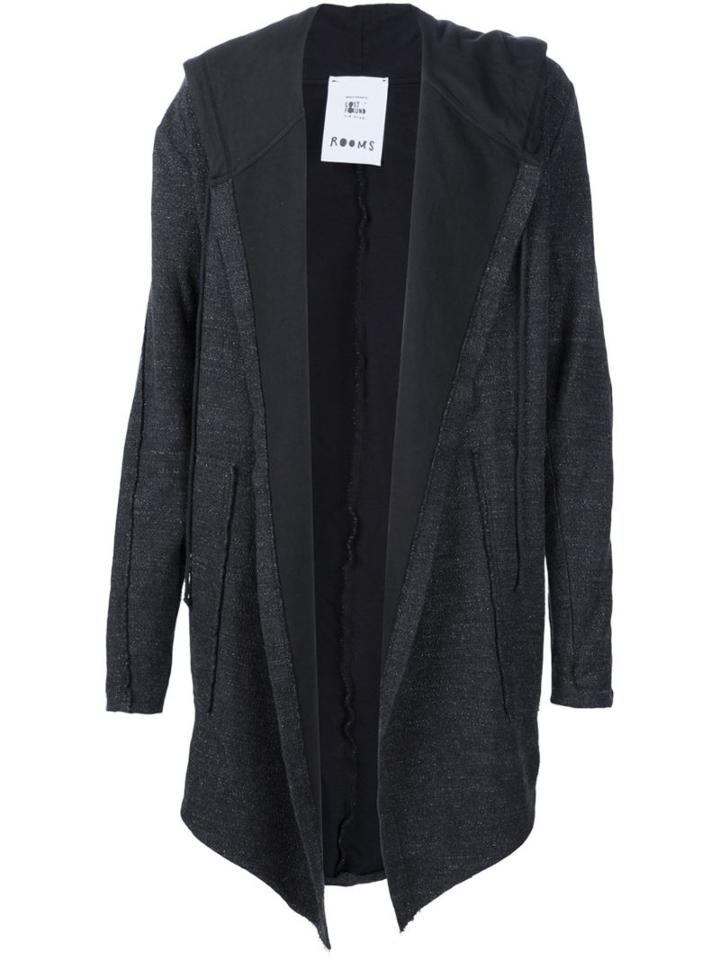 Lost & Found Rooms Hooded Cardigan, Men's, Size: Small, Black, Cotton/polyester