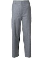 Cédric Charlier Micro Checked Cropped Pants - Blue
